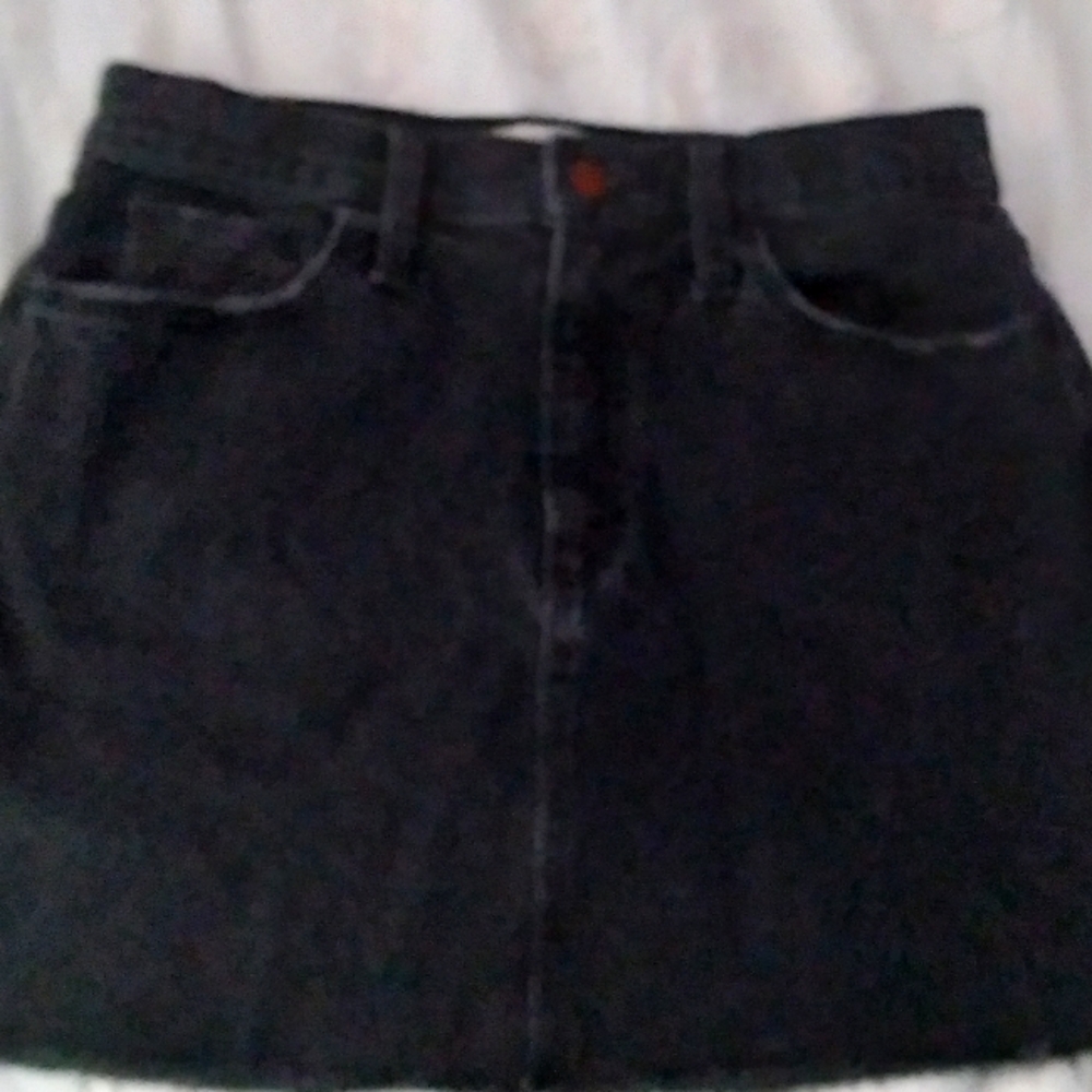 Black denim skirt